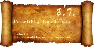 Benedikty Tarzícia névjegykártya